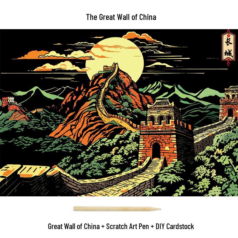 City Night View Scratch Art – DIY Kreatives Handgemachtes Malen Geschenk für Beste Freundin