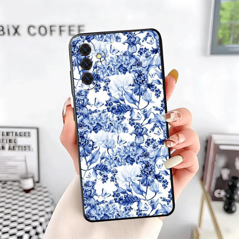 Blue And White Porcelain Pattern Soft Phone Case for Samsung A17 A37 A57 A16 A26 A36 A56 A15 A25 A35 A55 A14 A24 A34 A54 A13 A23