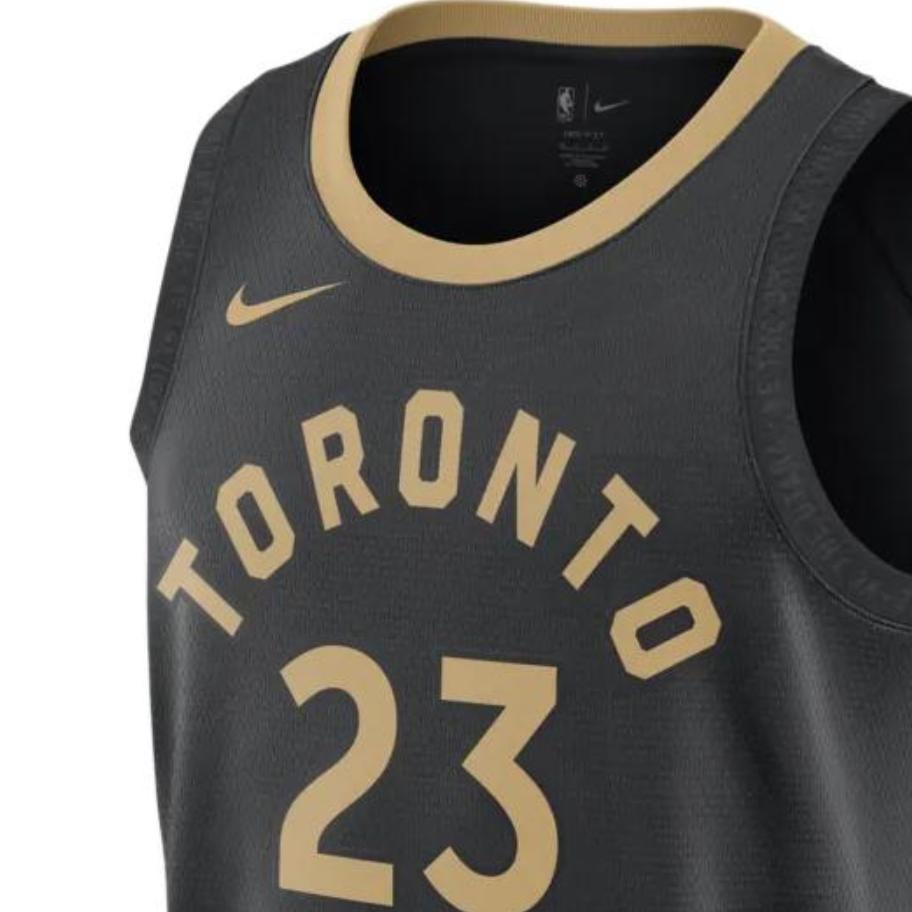 Nike NBA Quick-Dry Printed City Edition Jersey Tank, SW Fan Version, 2022-23 Season, Raptors, Vanvleet No. 23 Unisex Tops Black DO9611-010