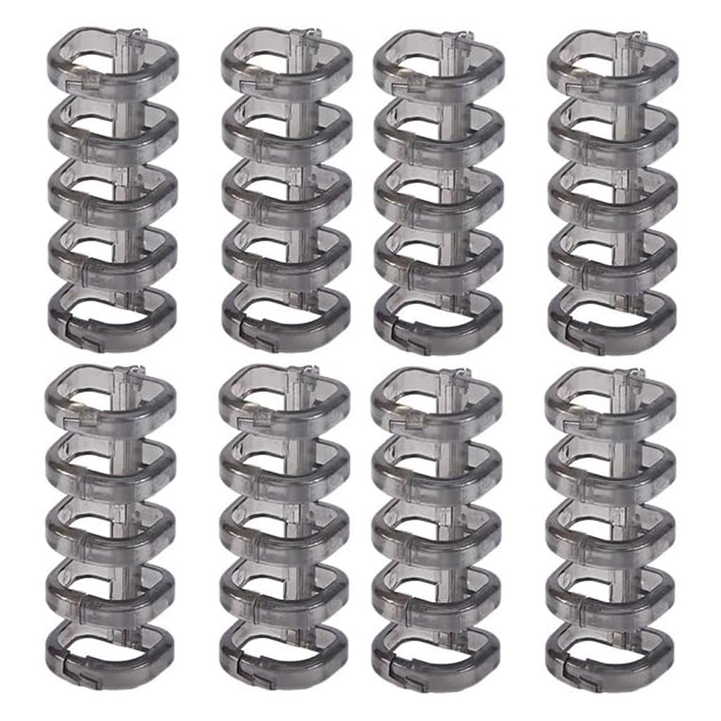 8 Pcs 5-Ring Loose Leaf Binders Plastic Binding Combs Snap Split Book Rings for Notebook Diary Organizing Accessories