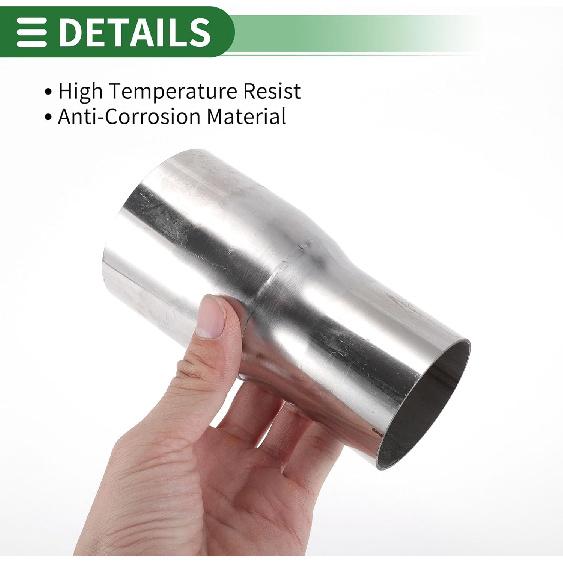 Motoforti 2.25" OD to 2.75" OD Mandrel Exhaust Pipe Adapter Concentric Reducer Car Exhaust Pipe Tubing Piping Adapter 5inch/127mm Length T304