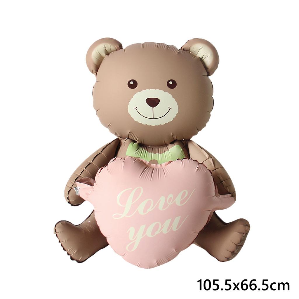 Cartoon Matte Bear Foil Balloon Wedding Baby Shower Birthday Party Activity Decorations Rainbow Cake Candy Helium Balloons