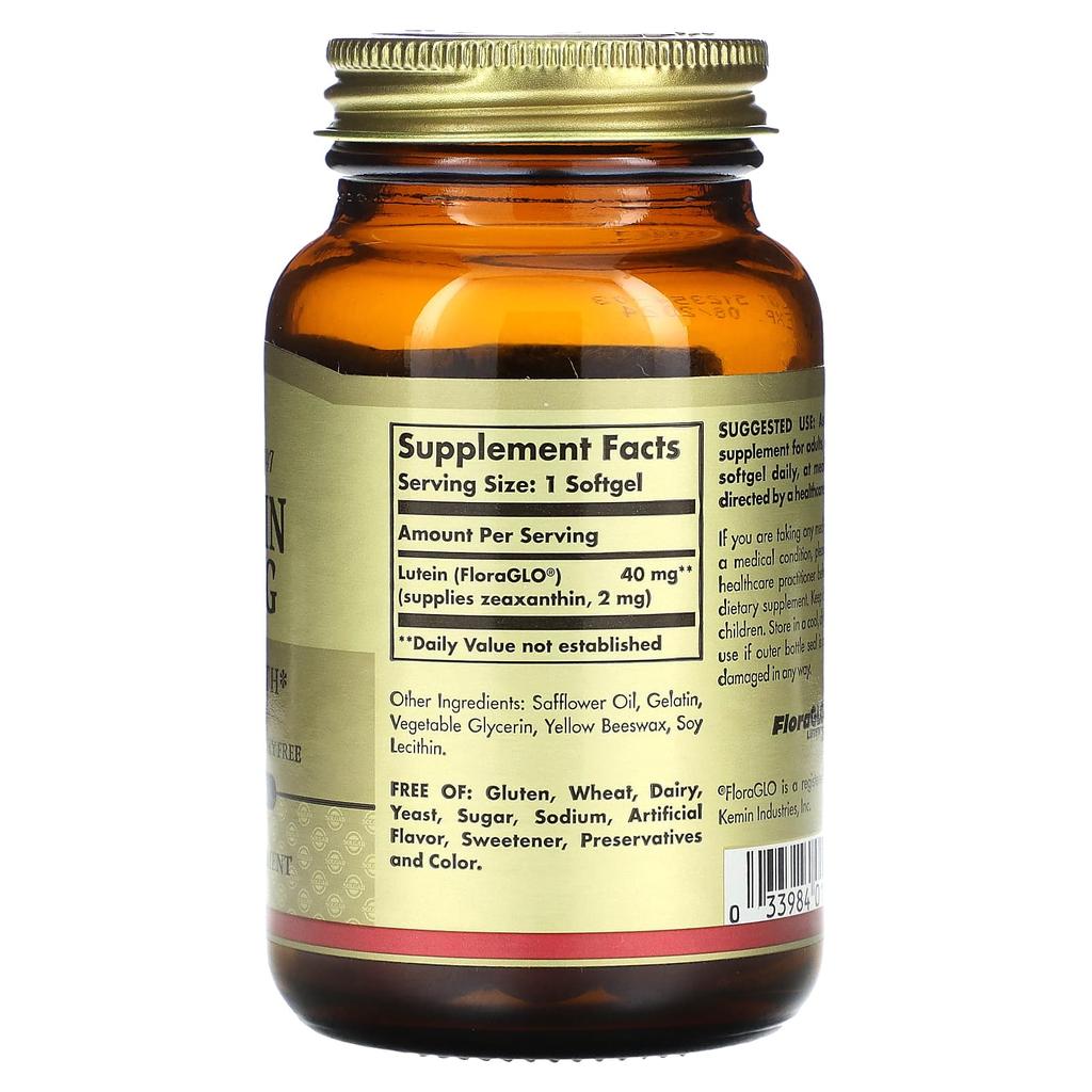 Solgar, Lutein, 40 mg, 30 yumuşak kapsül