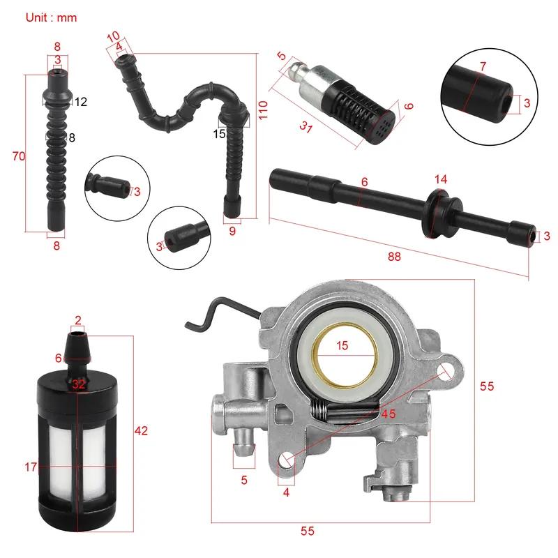 Oil Pump Worm Gear Fuel Filter Gas Fuel Line Hose Kit For Stihl 029 039 MS290 MS310 MS390 MS311 1127 640 3200 1127 640 3204