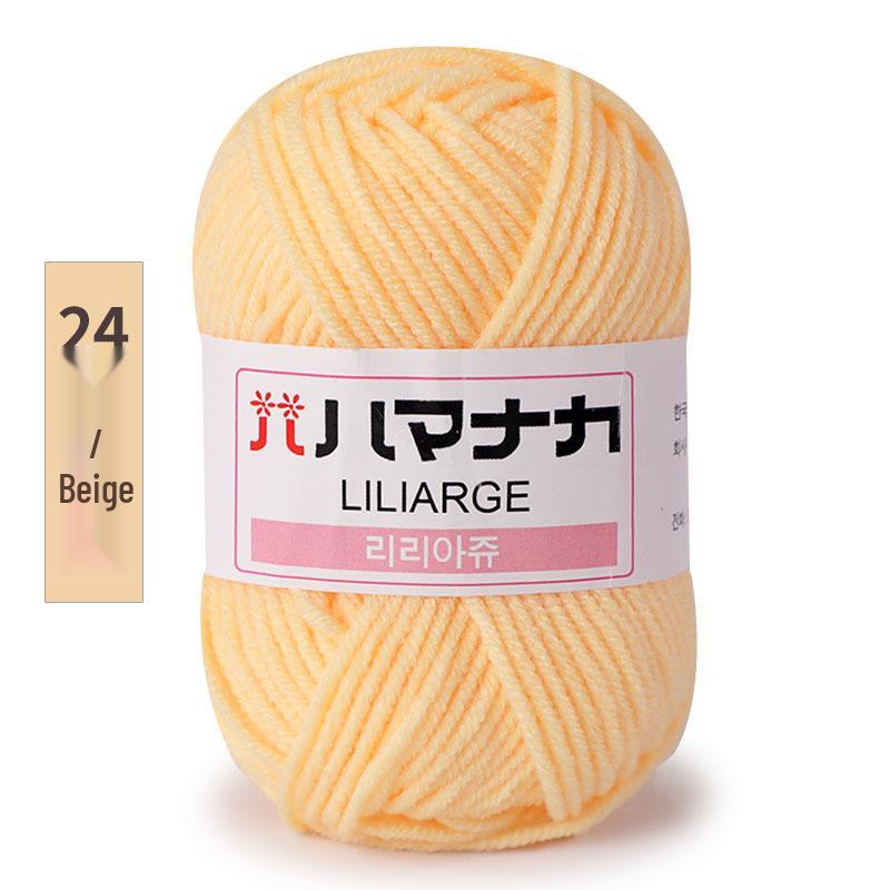 4-fädiges Milchbaumwollgarnknäuel für Mikro-Häkeln: DIY Strickpaket für Bouquet, Puppe und Hausschuhe