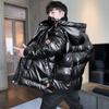 Winter Hooded Cotton Coat Jacket Men's Plus Fat Plus Size Fat Man Cotton Coat Fat Man Cotton Windproof Men's Cotton Coat