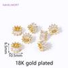 18K Gold Plated Brass Big Hole Round Spacer Beads Shiny Crystal Beads Separators For DIY Beading Jewelry Making Accessories