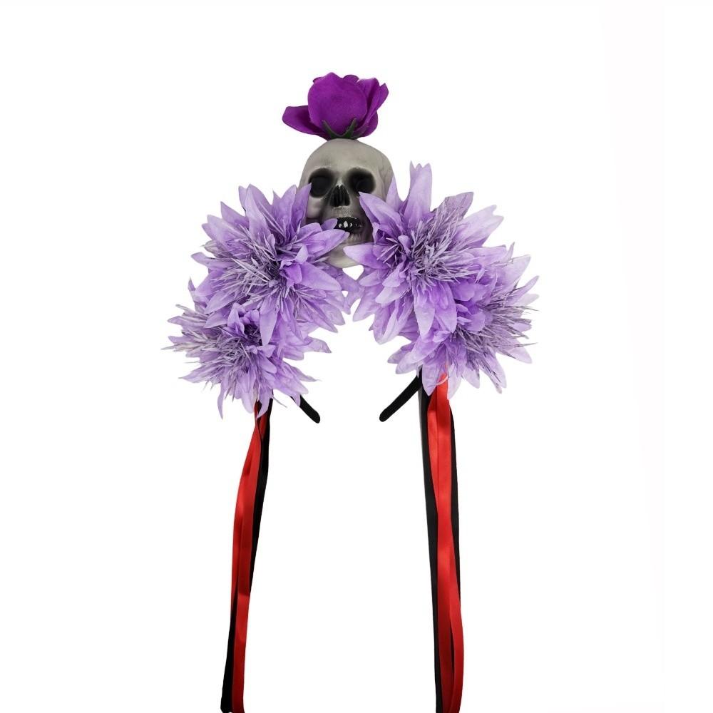Scary Flower Halloween Headband Simulated Flower Halloween Skull Hairhoop Girls