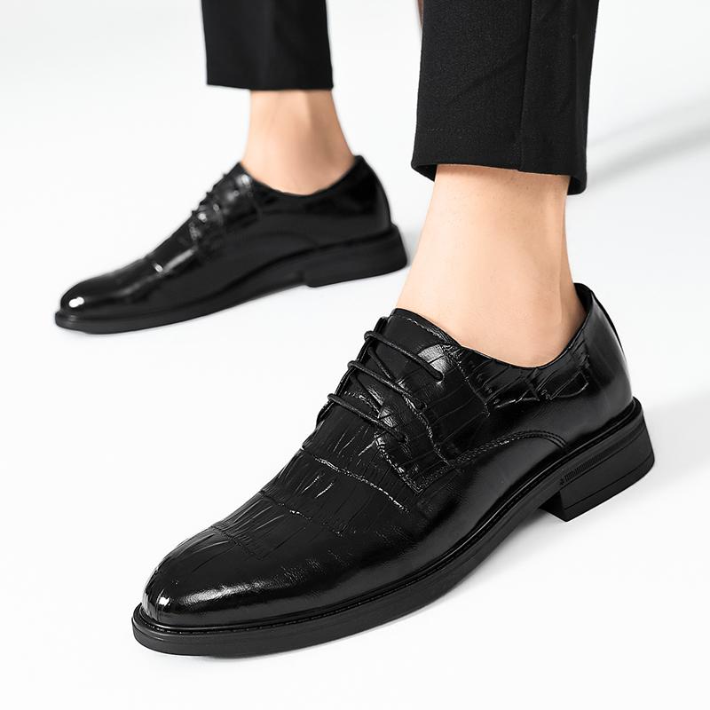 Men Leather Shoes lace up Oxford Shoes for Men fashion Brand Evening Business Dress Luxury Dress Shoes Men wedding Formal Shoes