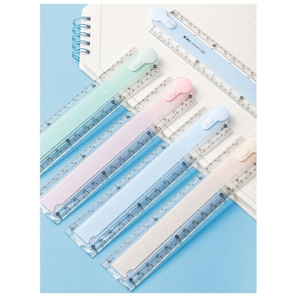 Clear Scale Foldable Ruler 30CM Measuring Ruler Transparent Geometric Drawing Ruler  School Office