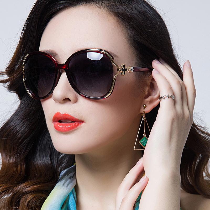 Sunglasses, Four-Leaf Clover Premium Sense Big Frame Ins Model Tide Shade