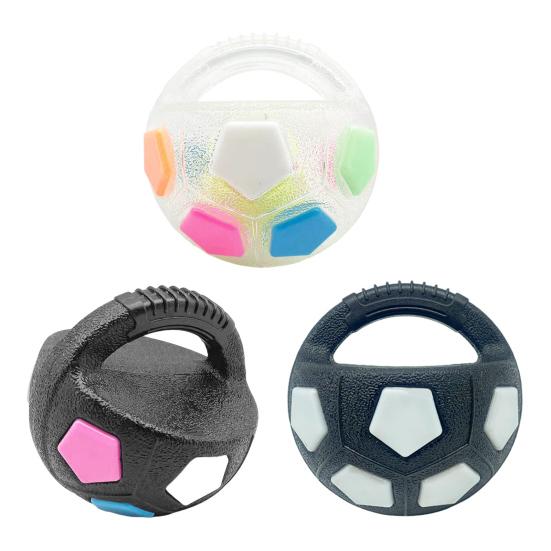 Dog Calming Ball Interactive Football Design Dog Toy Pets Toss And Fetch Toy with Squeaker Treat Dispensing for Small Medium Large Dogs