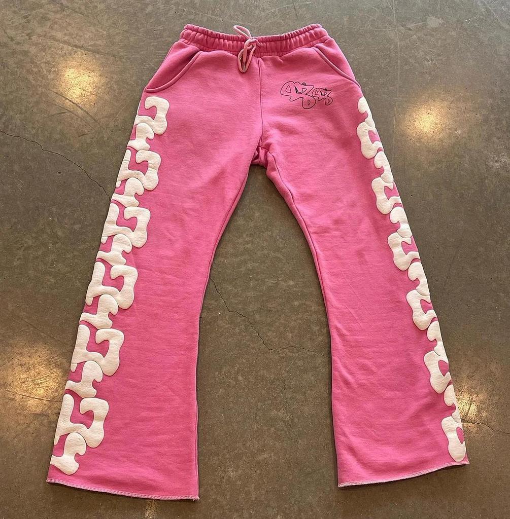 RogueWave American Harajuku Letter Print Straight Trousers Hip-hop Letters Winter Thickened Loose Y2k Casual Pants Sweatpants Women Men