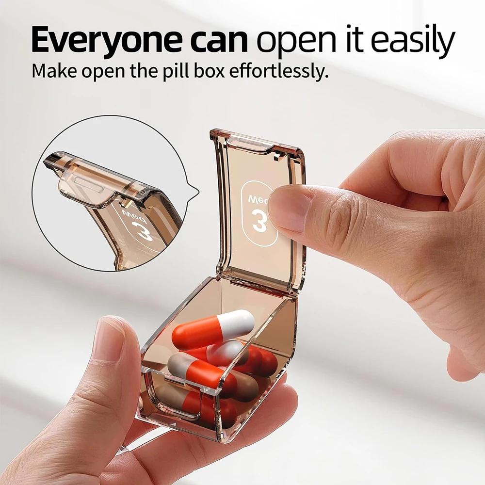 1 ks Vlhkotěsný týdenní organizér na pilulky Bez BPA Cestovní 7denní krabička na pilulky Pouzdro na cestování pro vitamíny Doplňky Léky