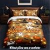 Halloween Theme Custom Text Or Name 3Pcs Bedding Set,1 Flat Sheet & 2 Pillowcases Personalized Home Bedding