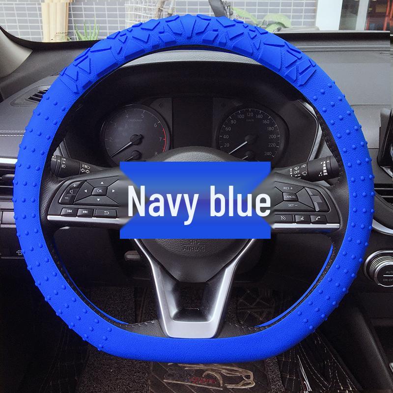 D-Shape Geometric Non-Slip Silicone Steering Wheel Cover with Sun Protection