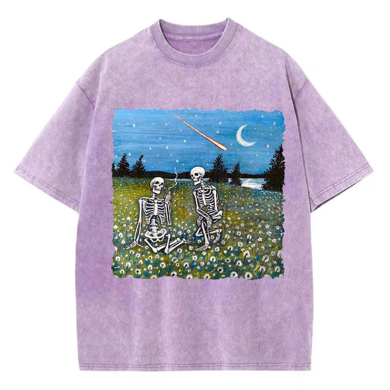 

Летняя футболка с принтом черепа и стойки, стираная, свободного покроя, с коротким рукавом, повседневная ретро-одежда, женская одежда 2000 года 3XL
