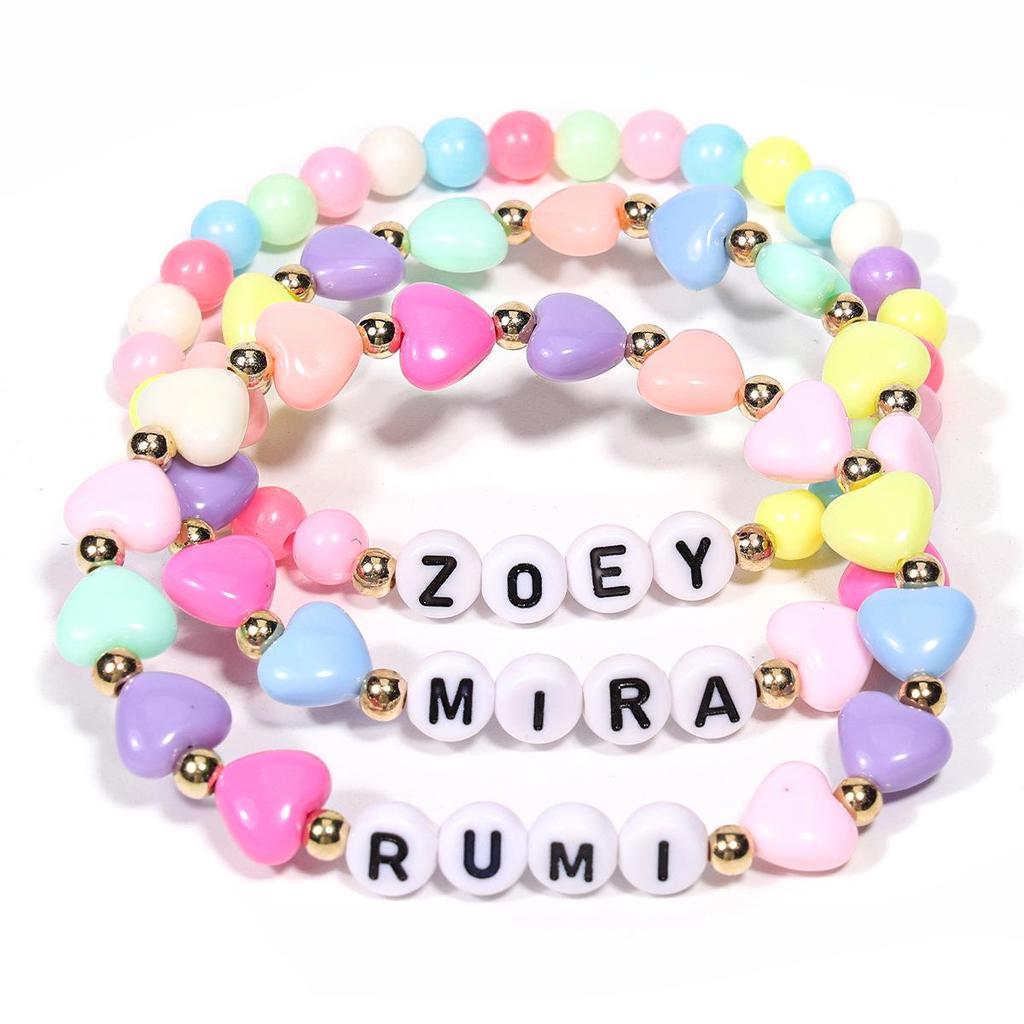 Kristallarmband-Set mit Glasperlen für Mädchen - K-Pop-inspiriertes stapelbares Schmuckgeschenk