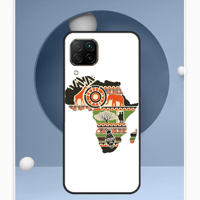 Africa Map Geography Painted For Huawei Nova 12i 12s 11i 8i Y91 Y60 Y70 Y72 Y90 Y61 9 10 SE P20 P40 Lite P30 P60 Pro Case