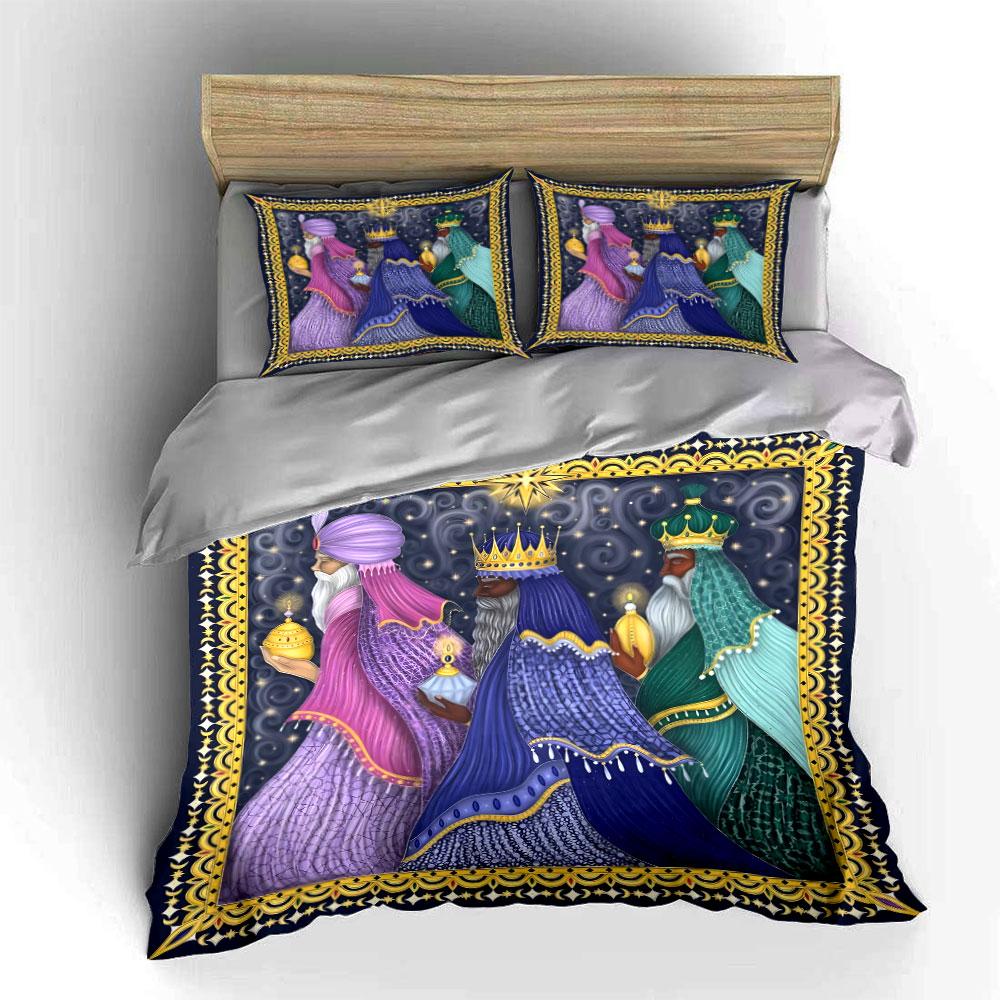 Three Kings Offering Artwork Bedding Set for Kids Luxury Gift 3pcs Digital Print Comforter Set Soft Comfortable Breathable