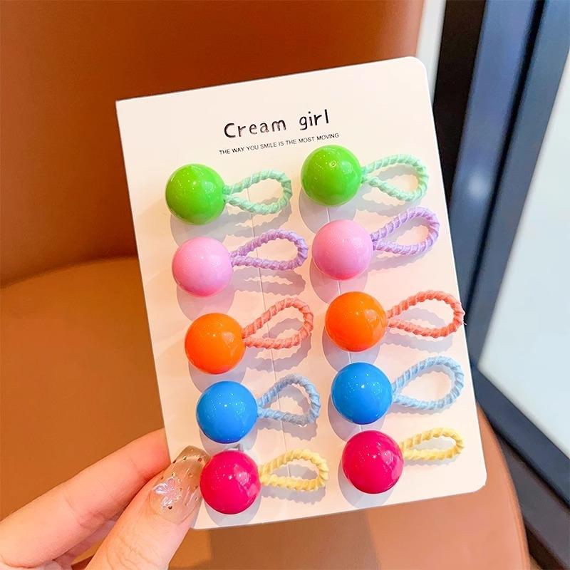 10Pcs/Set Cute Baby Girl Hair Love Bands Cartoon Love Heart Star Hair Ties Toddler Elastic Rubber Band Kids Hair Ropes Headwear