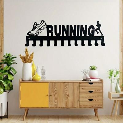 Metal Running Wall Decor Hook for Sport Art Hanging Coat Hat Backpack