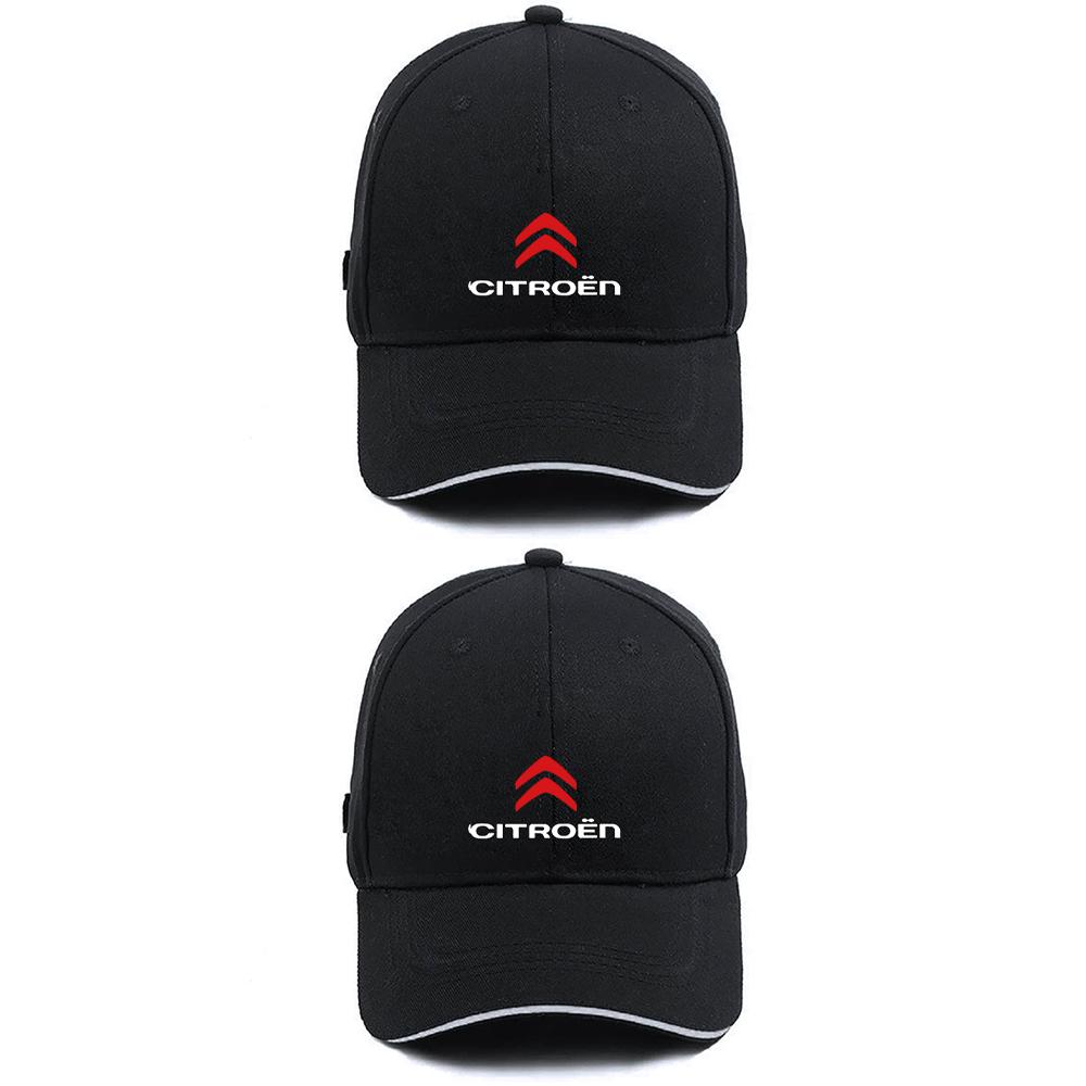 1/2pcs Car Badge Peaked Cap Sports Sunshade Baseball Hat For Citroen C1 C2 C3 C4 C4L C5 C6 C7 VTS C-ELYSEE Berlingo Xsara Cactus