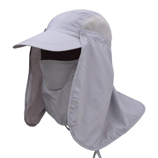 

Hiking Fishing Hat Outdoors Sports Sun Resistant Neck Face Wide Brim Flap Cap світло-сірий колір
