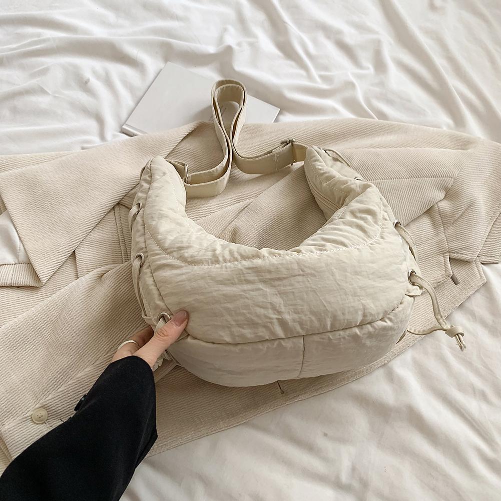 Women Fashion Shoulder Bag Large Capacity Crescent Crossbody Bag Adjustable Strap Daily Messenger Bag Simple Satchel Bag