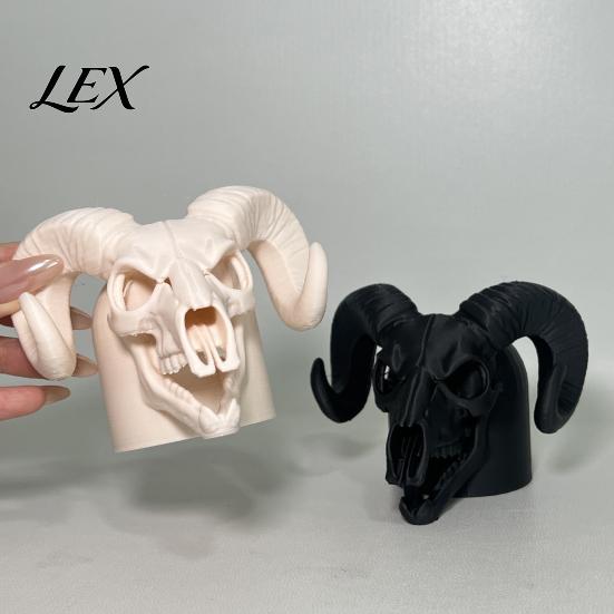 Sheep Skull Hitch Cover Cap for The Trailer Coupling, 3D Printed Ram Cover, Black/White Bone Design Truck, Recreational Vehicle Accessories Heavy-duty