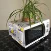 1Pc 35*100Cm Microwave Oven Dustproof Satin Cover With Storage Side Pockets Dust Cloth Household Printed Cover Modern Top Cover