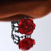 1pc Gothic Red Rose Adjustable Opening Ring Wizardry Gothic Style Jewelry