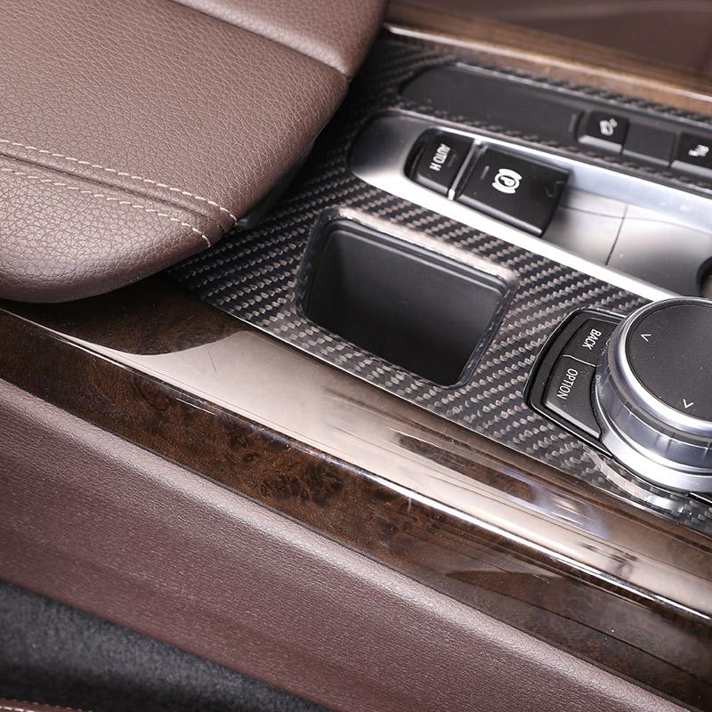 For R H D & L H D Real Carbon Fiber For BMW X5 X6 F15 F16 Car Center Gear Shift Panel Cover Frame Cover Stickers Car Accessories