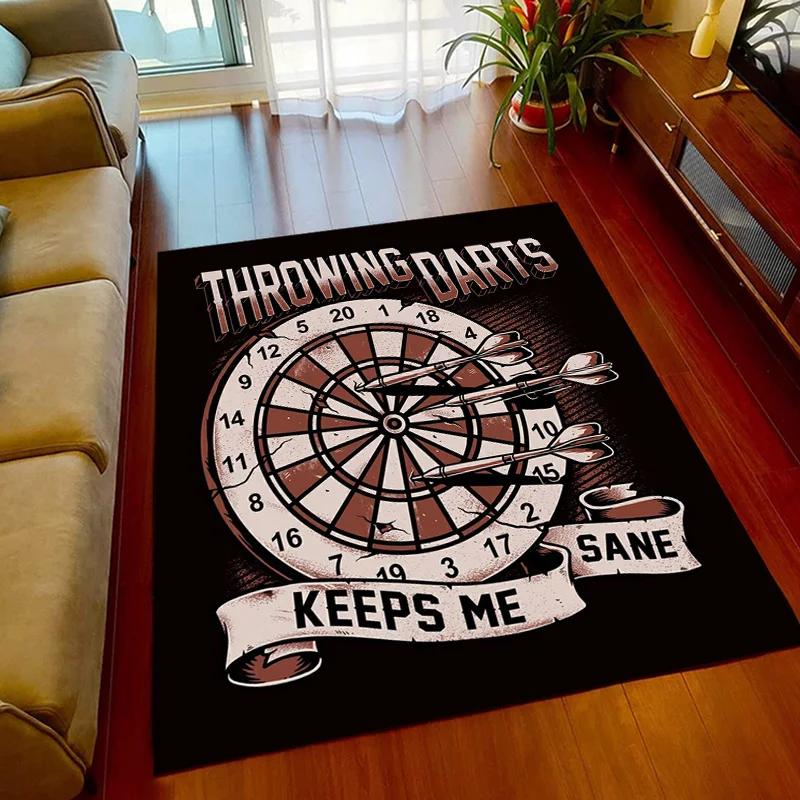 Sport Carpet Dart Target Printing Carpet Game Room Living Room Bedroom Area Non-slip Carpet Door Mat Birthday Rugs Gift  Home