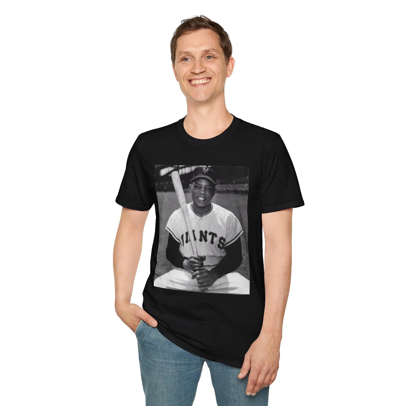 Wilie Mays Photo Baseball Team T-Shirt, Unisex Tee Sports art 3XL