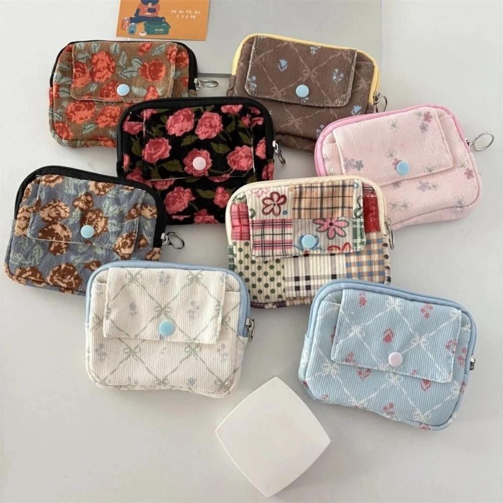 Polka Dot Corduroy Printed Storage Bag Leopard Print Small Cosmetic Bag Earphone Bag  Student