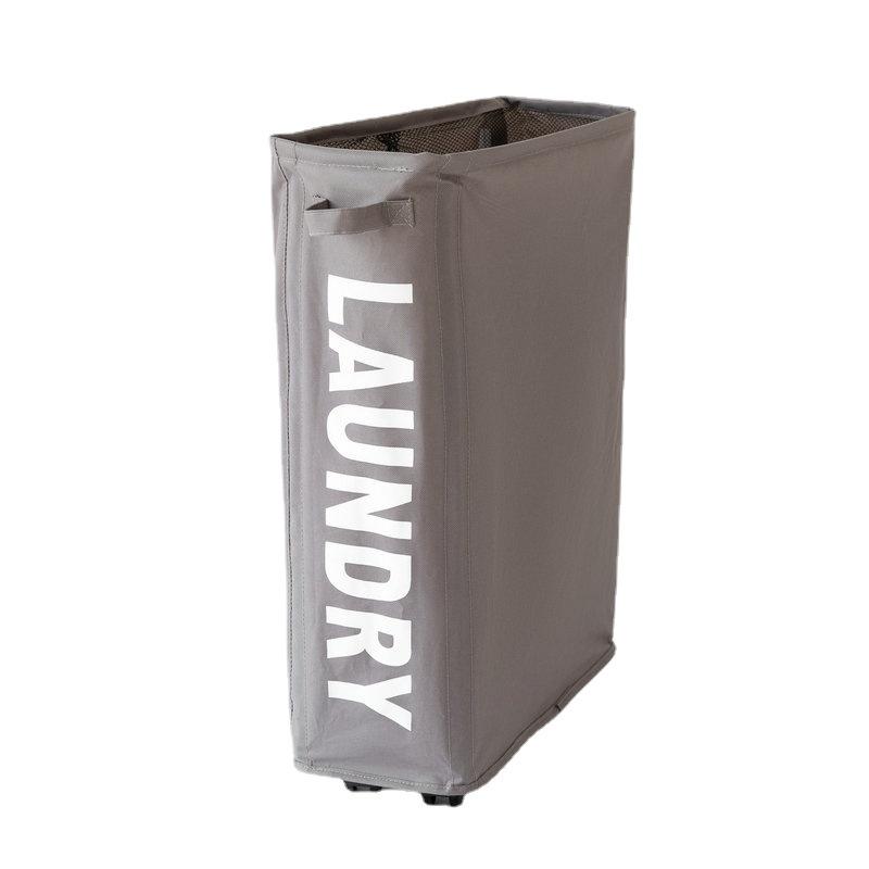 Foldable Laundry Basket Oxford Cloth Easy Install Storage Basket with Mesh Pulleys