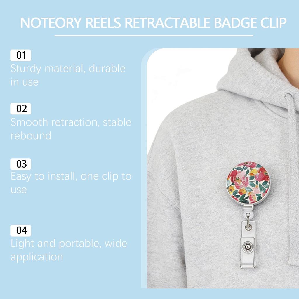 Noteory Retractable Badge Holder for IDs and Keys, Easy to Wear