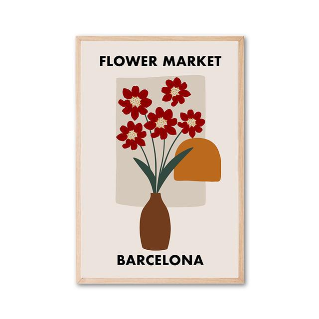 Scandinavian Flower Market Canvas Art Poster Floral Print Painting Modern Bedroom Living Room Wall Mural Home Decor