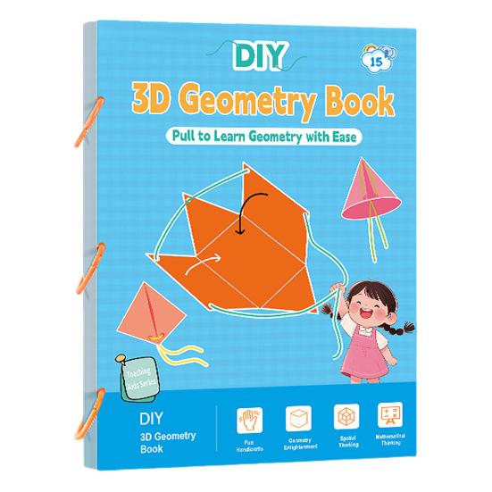 Set Pull String 3D Geometry Learning Book Early Education DIY
