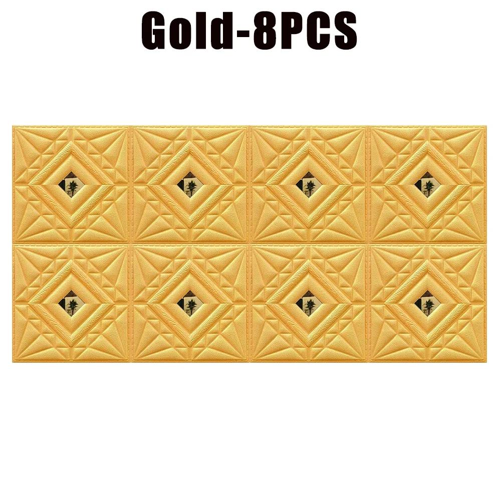 30x30CM DIY 3D Wall Panels Stickers Self Adhesive Waterproof Wallpaper Retro Sticker for Home Living Room Bathroom Decoration