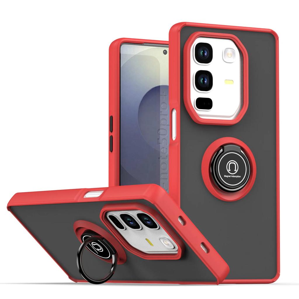Armor Shockproof Matte Case For Infinix Note 50 Pro 4G 50 Pro+ Plus Cover Ring Magnetic Stand Holder Back Shell Capa Fundas