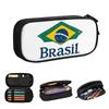 Brazil Flag Pencil Cases for Students Gifts Pen Box Pencil Bag Large Storage Pencil Pouch