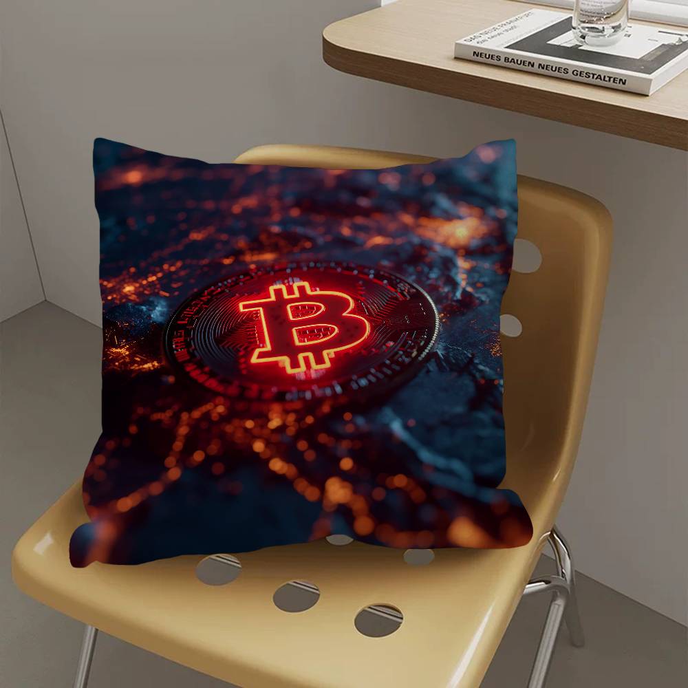 Luxury Bitcoins Pillow Cover for Bedroom Room and Living Room Sofa Decorative Cushion Cover