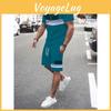 Fashion Striped 3d Mens 3d Printed Short Sleeved Tshirt And Shorts Set Stylish Contrasting Design Comfortable Round Neck
