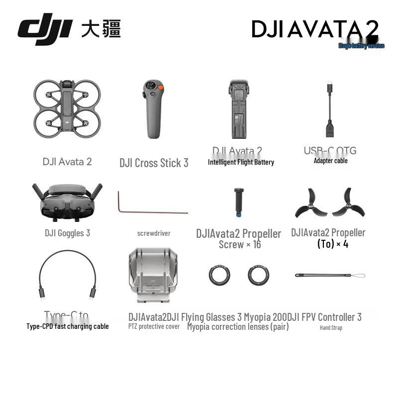 DJI Avata 2 FPV Drone Fly More Combo with Goggles 3 and RC Motion 3