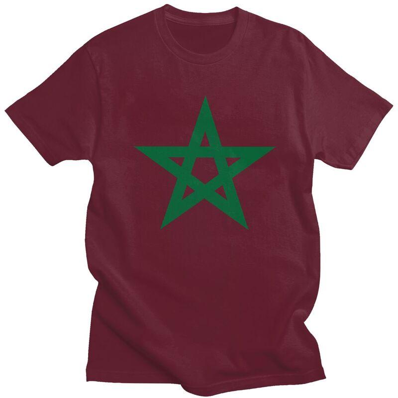 Custom Morocco Flag Tshirts for Men Short Sleeve Casual T Shirt Moroccan Proud Patriotic Tshirt Loose Fit 100 Cotton Tee