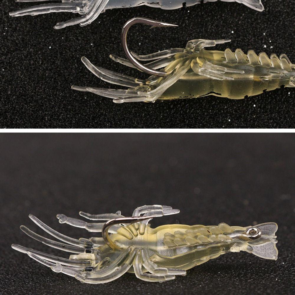 15pcs New PVC Shrimp Lures Multicolor Soft Fishing Lure with Sharp Hook Sea Worm
