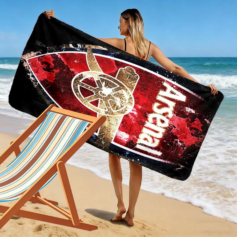 The Gunners logo Print Beach Towel, Large Soft Quick Dry Towel for Beach Camping Swimming