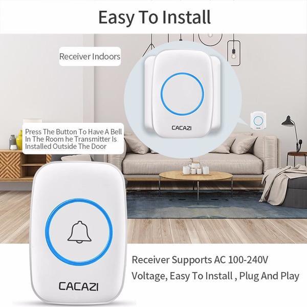 Waterproof Intelligent Wireless Doorbell 300M Remote Smart Door Bell Chime